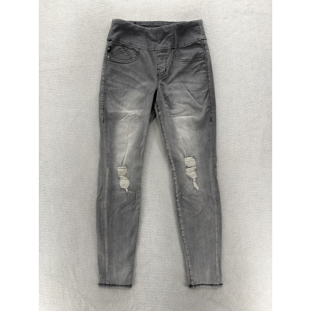 Rock & Republic Fever Denim Rx Jeans Womens 6 Gray Pull On Distressed Skinny